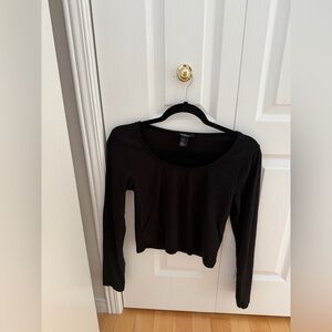 Madewell Black Long-Sleeve Scoop Neck Tee